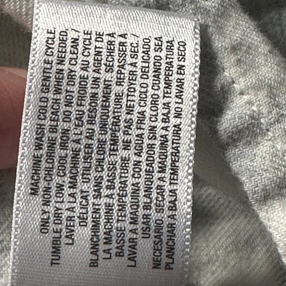 Plaid Flannel Button-Up Shirt Womens Gray & White Long Sleeve - Picture 10 of 11